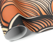 Modernes, orangefarbenes Abstraktes Muster Geschenkpapier (Rolleneckpunkt)