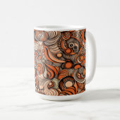 Modernes, orangefarbenes Abstraktes Muster Kaffeetasse (VorderseiteRechts)