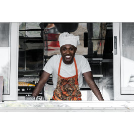 Modernes, orangefarbenes Abstraktes Muster Schürze