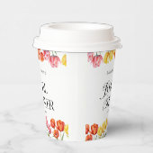 Modernes orangefarbenes Brautparty Pappbecher (Rechts)