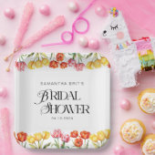 Modernes orangefarbenes Brautparty Pappteller (Party)