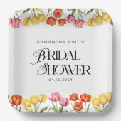 Modernes orangefarbenes Brautparty Pappteller (Vorderseite)