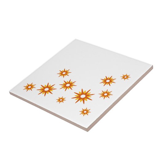 Modernes Orangefarbenes Design der Sternexplosion Fliese (Seite)