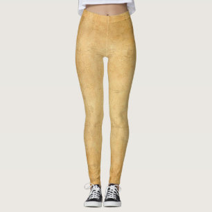 Modernes orangefarbenes, elegantes, altes Papier-L Leggings