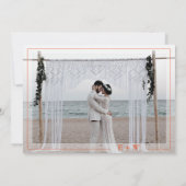 Modernes Orangefarbenes Foto mit Blumenbeete Save The Date (Rückseite)