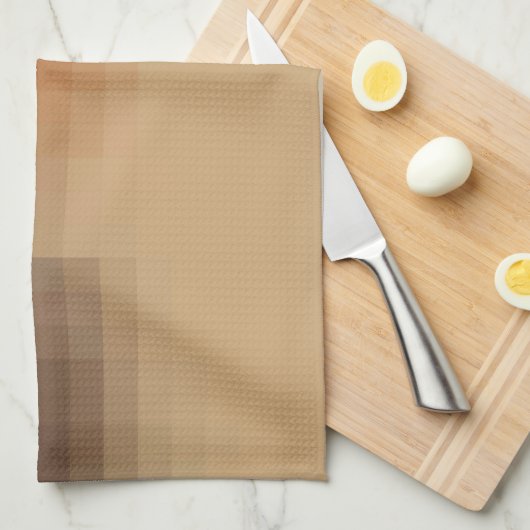 Modernes, orangefarbenes, gelbbeiges Muster Geschirrtuch (Viertel Falte)