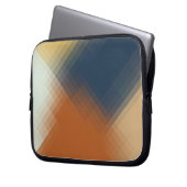 Modernes, orangefarbenes, gelbbeiges Muster Laptopschutzhülle (Vorderseite Links)