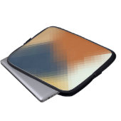 Modernes, orangefarbenes, gelbbeiges Muster Laptopschutzhülle (Vorne Knopf)