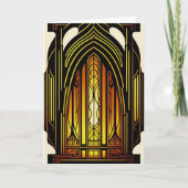 Modernes orangefarbenes Jugendstil-Glas Dankeskarte (Vorderseite)