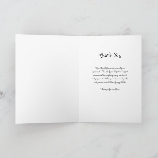 Modernes orangefarbenes Jugendstil-Glas Dankeskarte (Innenseite)