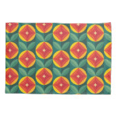 Modernes, orangefarbenes Muster aus dem Mittelalte Kissenbezug (Rückseite-Links)