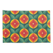 Modernes, orangefarbenes Muster aus dem Mittelalte Kissenbezug (Rückseite-Rechts)