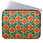 Modernes, orangefarbenes Muster aus dem Mittelalte Laptopschutzhülle (Vorderseite)