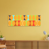 Modernes, orangefarbenes Muster aus dem Mittelalte Leinwanddruck (Insitu (Wohnzimmer))