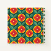 Modernes, orangefarbenes Muster aus dem Mittelalte Notizblock (Rückseite)