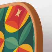 Modernes, orangefarbenes Muster aus dem Mittelalte Pickleball Schläger (Linke Seite)