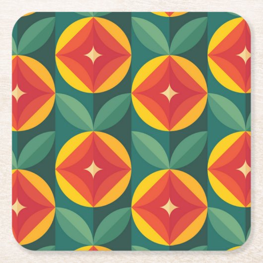 Modernes, orangefarbenes Muster aus dem Mittelalte Rechteckiger Pappuntersetzer (Vorderseite)