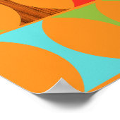 Modernes Orangefarbenes Muster aus dem Mittelalter Poster (Ecke)