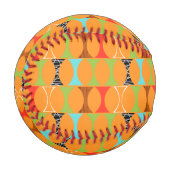 Modernes Orangefarbenes Muster Baseball Mitte des (Vorderseite Links)