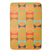 Modernes Orangefarbenes Muster Bath Mat Badematte (Vorderseite Vertikal)
