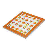 Modernes Orangefarbenes Muster der Sternexplosion Fliese (Seite)