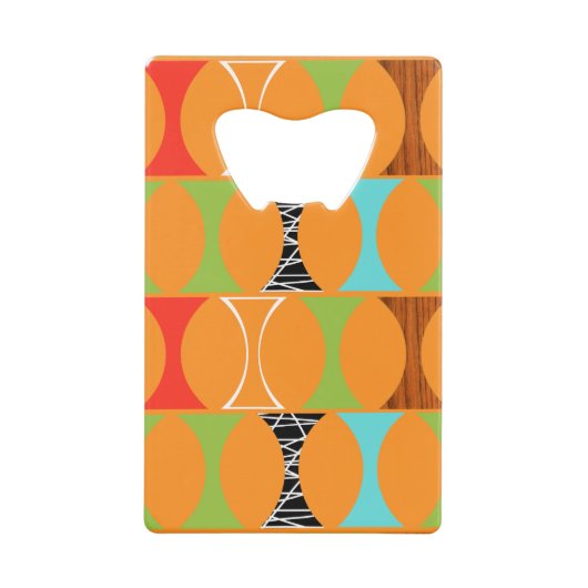 Modernes Orangefarbenes Muster Flaschenöffner Mitt (Vorderseite)