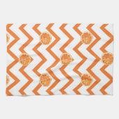 Modernes, orangefarbenes Muster Geschirrtuch (Horizontal)