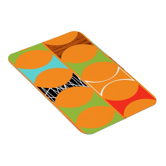 Modernes Orangefarbenes Muster-Magnet Mitte des Ja Magnet (Rechte Seite)