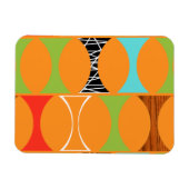 Modernes Orangefarbenes Muster-Magnet Mitte des Ja Magnet (Horizontal)