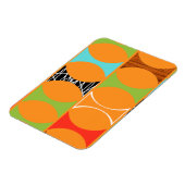 Modernes Orangefarbenes Muster-Magnet Mitte des Ja Magnet (Linke Seite)