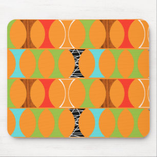 Modernes Orangefarbenes Muster Mousepad Mitte des 