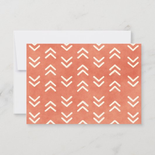 Modernes, orangefarbenes Pfeifenwort Einladung (Rückseite)