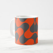 Modernes, orangefarbenes und grau Abstraktes geome Kaffeetasse (Vorderseite Links)