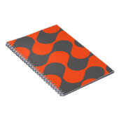 Modernes, orangefarbenes und grau Abstraktes geome Notizblock (Rechte Seite)
