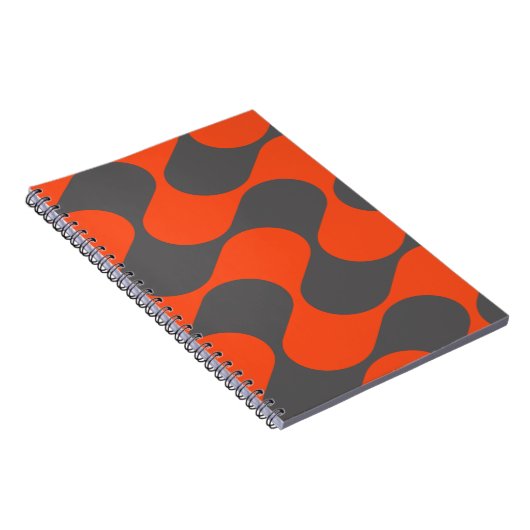 Modernes, orangefarbenes und grau Abstraktes geome Notizblock (Rechte Seite)