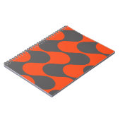 Modernes, orangefarbenes und grau Abstraktes geome Notizblock (Linke Seite)