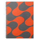 Modernes, orangefarbenes und grau Abstraktes geome Notizblock (Vorderseite)