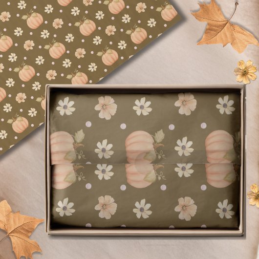 Modernes Orangefarbenes Wasserfarbenpumpenmuster Seidenpapier