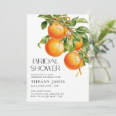 Modernes Orangen Citrus Brautparty Einladung (Stehend Vorderseite)