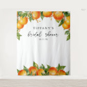 Modernes Orangen Citrus Brautparty Wandteppich (Vorderseite)