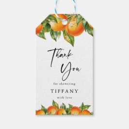 Modernes Orangen Lemon Citrus Brautparty Geschenkanhänger