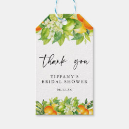 Modernes Orangen Lemon Citrus Brautparty Geschenkanhänger