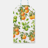 Modernes Orangen Lemon Citrus Brautparty Geschenkanhänger (Rückseite)