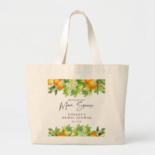 Modernes Orangen Lemon Citrus Brautparty Jumbo Stoffbeutel