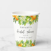 Modernes Orangen Lemon Citrus Brautparty Pappbecher (Rückseite)