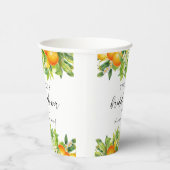 Modernes Orangen Lemon Citrus Brautparty Pappbecher (Rechts)