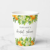 Modernes Orangen Lemon Citrus Brautparty Pappbecher (Rückseite)