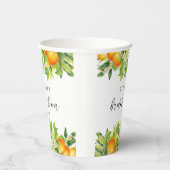Modernes Orangen Lemon Citrus Brautparty Pappbecher (Rechts)