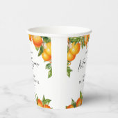 Modernes Orangen Lemon Citrus Brautparty Pappbecher (Rechts)