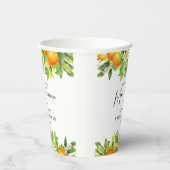 Modernes Orangen Lemon Citrus Brautparty Pappbecher (Rechts)